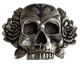 1½” TRIBAL SKULL "Buckle Only" with Bones on Back Plate in .925 Sterling Silver - AL BERES