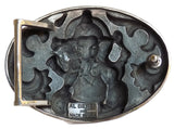 1½” Oval HINDU GANESHA Buckle in .925 Sterling Silver - AL BERES