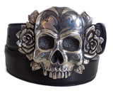 1½” TRIBAL SKULL "Buckle Only" with Bones on Back Plate in .925 Sterling Silver - AL BERES