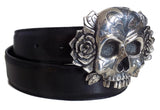 1½” TRIBAL SKULL "Buckle Only" with Bones on Back Plate in .925 Sterling Silver - AL BERES