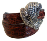 1” ALLIGATOR 3 Piece Buckle Set in .925 Sterling Silver - AL BERES