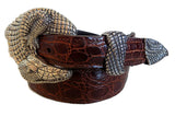 1” ALLIGATOR 3 Piece Buckle Set in .925 Sterling Silver - AL BERES