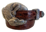 1” ALLIGATOR 3 Piece Buckle Set in .925 Sterling Silver - AL BERES