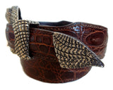 1” ALLIGATOR 3 Piece Buckle Set in .925 Sterling Silver - AL BERES