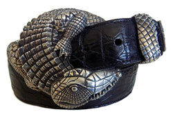 1½” ALLIGATOR 3 Piece Buckle Set in .925 Sterling Silver - AL BERES