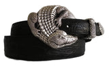 1” ALLIGATOR 3 Piece Buckle Set in .925 Sterling Silver - AL BERES