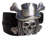 1½” PIRATE SKULL with DREADLOCKS Buckle in .925 Sterling Silver - AL BERES