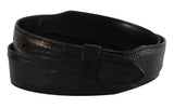 Belt: Style #204 1.5" to 1" Taper Black Genuine Teju Lizard - AL BERES