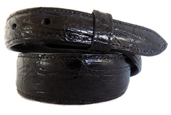 Belt: Style #304 1.5" to 1" Taper Black Glossy American Alligator - AL BERES