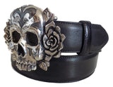 1½” TRIBAL SKULL "Buckle Only" with Bones on Back Plate in .925 Sterling Silver - AL BERES