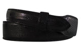Belt: Style #204 1.5" to 1" Taper Black Genuine Teju Lizard - AL BERES