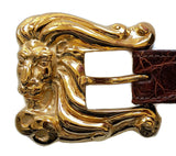 1” LEO THE LION 3 Piece Buckle Set in 18kt Gold Vermeil over .925 Sterling Silver - AL BERES