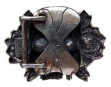 1½” TRIBAL SKULL "Buckle Only" with Bones on Back Plate in .925 Sterling Silver - AL BERES