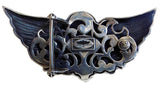 1½” SKULL HEAD "Buckle Only" with a Scroll Back Plate in .925 Sterling Silver - AL BERES