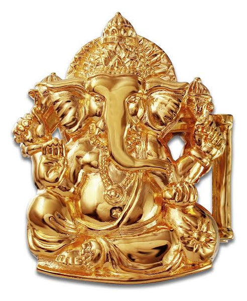 1” HINDU GANESHA Buckle in 18kt Gold Vermeil over .925 Sterling Silver - AL BERES