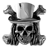1½” PIRATE SKULL with DREADLOCKS Buckle in .925 Sterling Silver - AL BERES